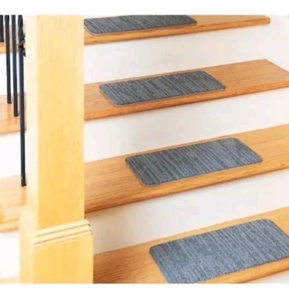 13 Pack Peel and Stick Greyscale Indoor/Outdoor 8 in. x 18 in. Stair Treads